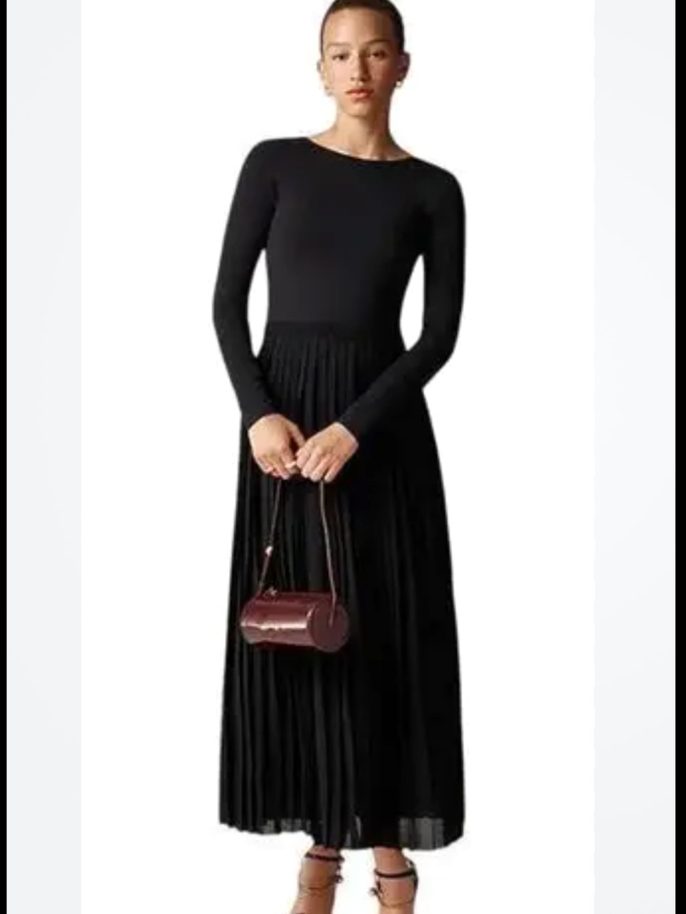 J. Crew Emerald Green Long-Sleeve Pleated Maxi Dress